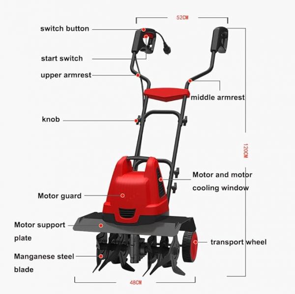 Corded Electric Tiller/Cultivator